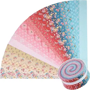 100% Pure Cotton Jelly Roll Fabric Bundle, 40 Pieces Precut Fabric Strips 2.5" x 44", Soft Premium Cotton Quilting Fabric for Patchwork, Quilt Making, Hand Sewing Projects, DIY Crafts, Blanket & Handmade Sewing Supplies