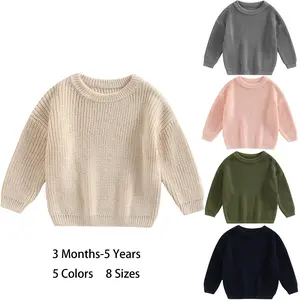 REDWOON Kid Toddler Baby Girl Boy Knitted Jumper Solid Color Sweater Knit Pullover Sweatshirt Unisex Baby Spring Fall Winter Clothes