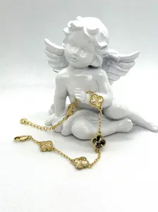 Hermosa pulsera de flores en oro laminado 14k mide 7 pulgadas sin extension y con extension 8 pulgadas