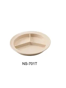 Yanco NS-701T 8.75 in. Nessico Deep Compartment Plate - Melamine, Tan - Pack of 24