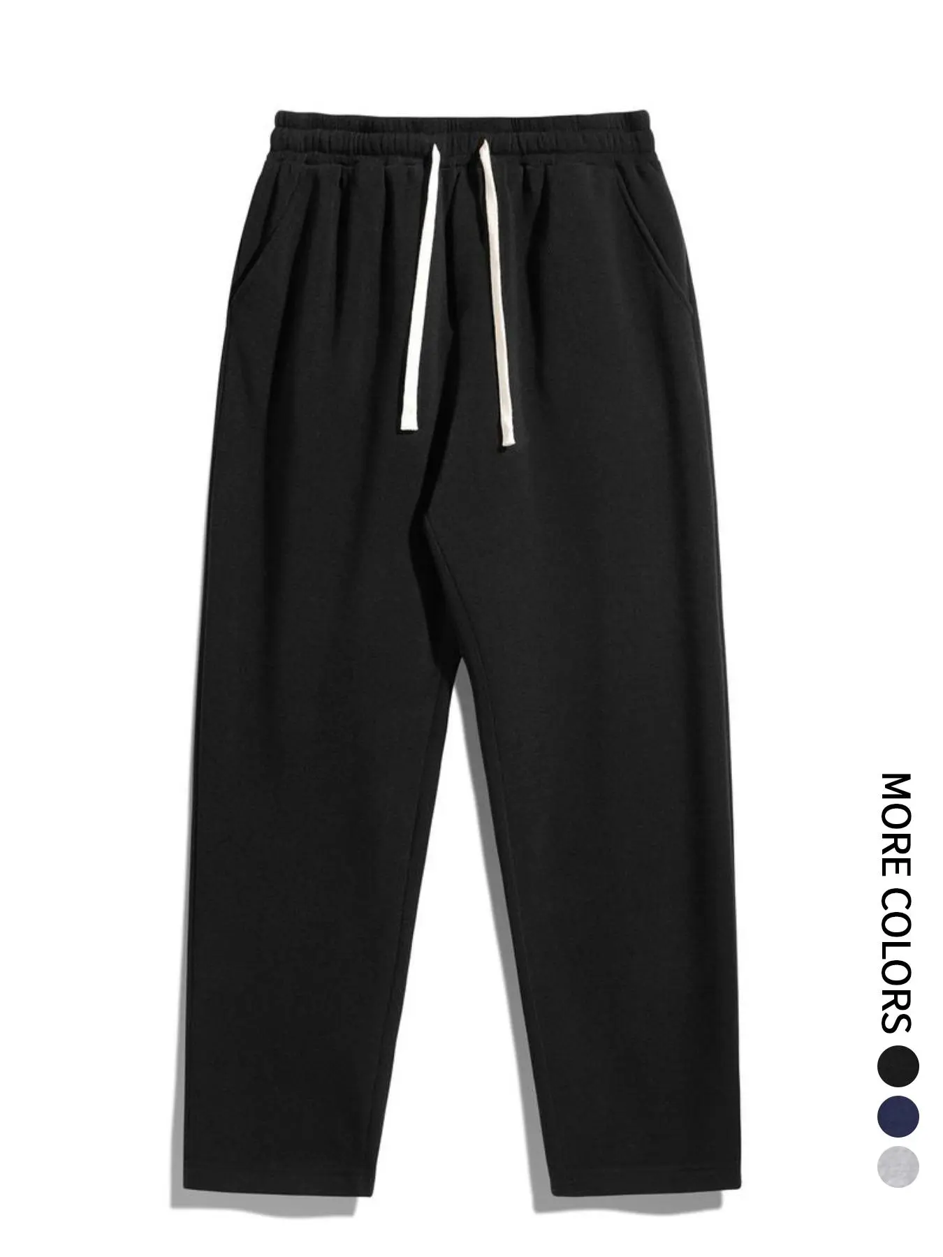 Men's Solid Drawstring Waist Pocket Sweatpants, Regular Fit Casual Comfy Pants for Daily Wear, Men's Trousers for All Seasons, Baggy Sweatpants Men