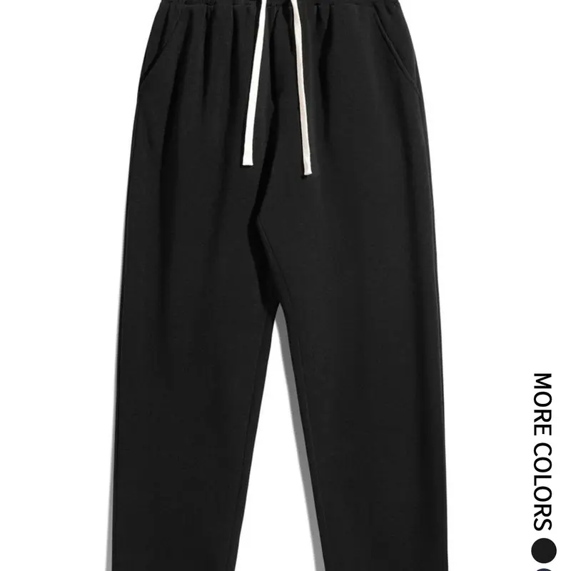 Men's Solid Drawstring Waist Pocket Sweatpants, Regular Fit Casual Comfy Pants for Daily Wear, Men's Trousers for All Seasons, Baggy Sweatpants Men