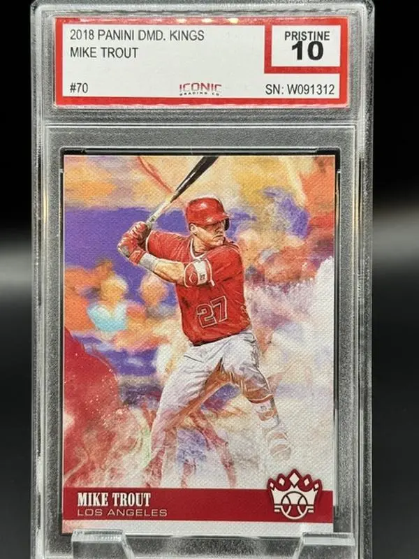 2018 Panini Diamond Kings Mike Trout #70 Baseball Card Graded Pristine 10