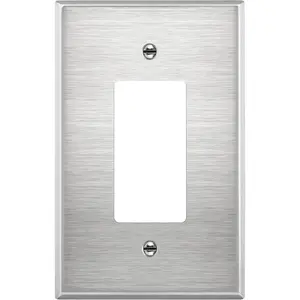 ENERLITES Decorator Switch or Receptacle Outlet Metal Wall Plate, Corrosion Resistant, over Size 1-Gang 5.5" X 3.5", UL Listed, 7731O, 430 Stainless Steel, Silver ENERLITES
