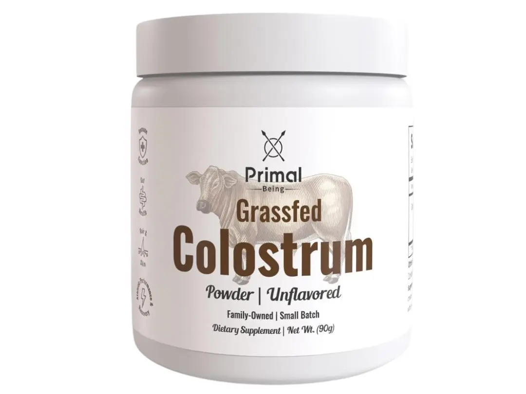 Primal Being Grassfed Beef Colostrum – Unflavored Powder, 90g – 3000mg per Serving