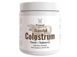 Primal Being Grassfed Beef Colostrum – Unflavored Powder, 90g – 3000mg per Serving