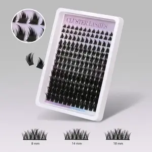 168pcs Manga Falese Eyelash Clusters 8-18mm Fairy Lashes DIY Extension Buds 0.3mm Fine Natural Individual D Curled Fluffy Soft Reusable Premium Quality