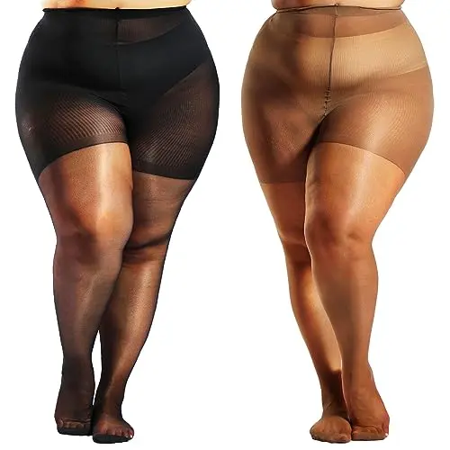 Black + Tan   20denier   2 Pairs