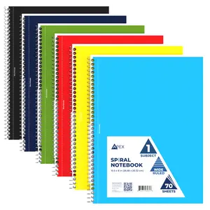 APEX 1-Subject Spiral Notebook - Assorted Colors, Wide-ruled, 70 Sheets