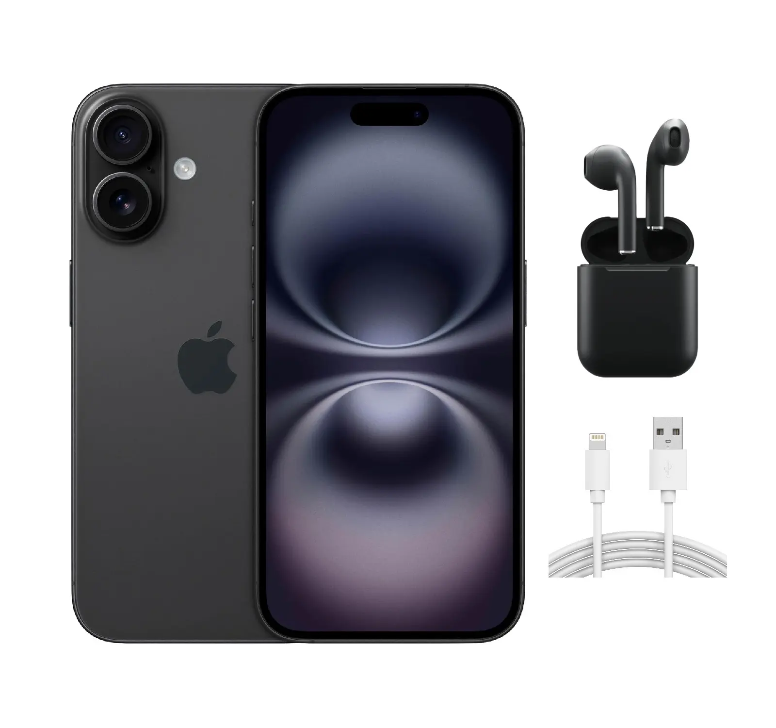 Refurbished Apple iPhone 16 (Unlocked) A3081 Acceptable Condition with Wireless Earbuds & 1 Year Warranty