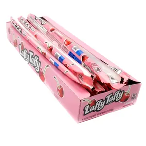 Laffy Taffy Cherry Fruity Sweet Chewy Candy Treat - 24-Count Candies Box, Low Sodium Corn-Based Sugar Snacks, US-Made, 12-Month Shelf Life for Cupboard Storage