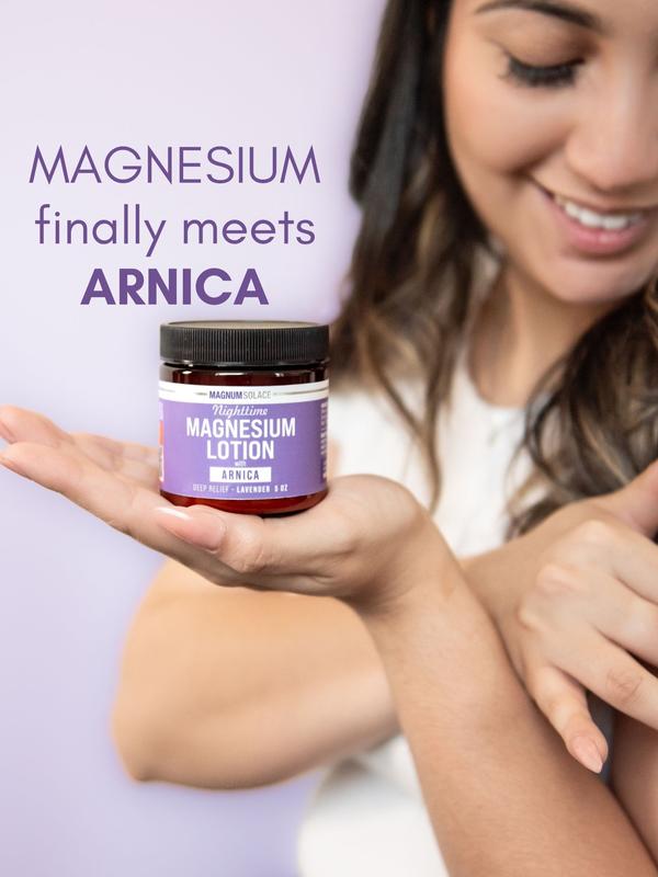 Magnum Solace Nighttime Magnesium Lotion with Arnica - Deep Relief Hydrating Lotion for Daily Comfort 5oz