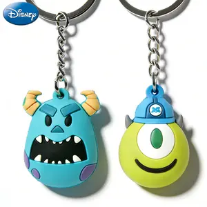 1PC Disney Officially Licensed Monsters University Sulley Mike Wazowski Ball Keychain PVC Cartoon Car Key Pendant Backpack Charm Birthday Christmas Gift