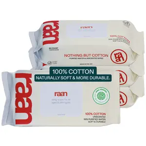 100% Cotton Cleansing Wipes, 240 Count, 4 Packs