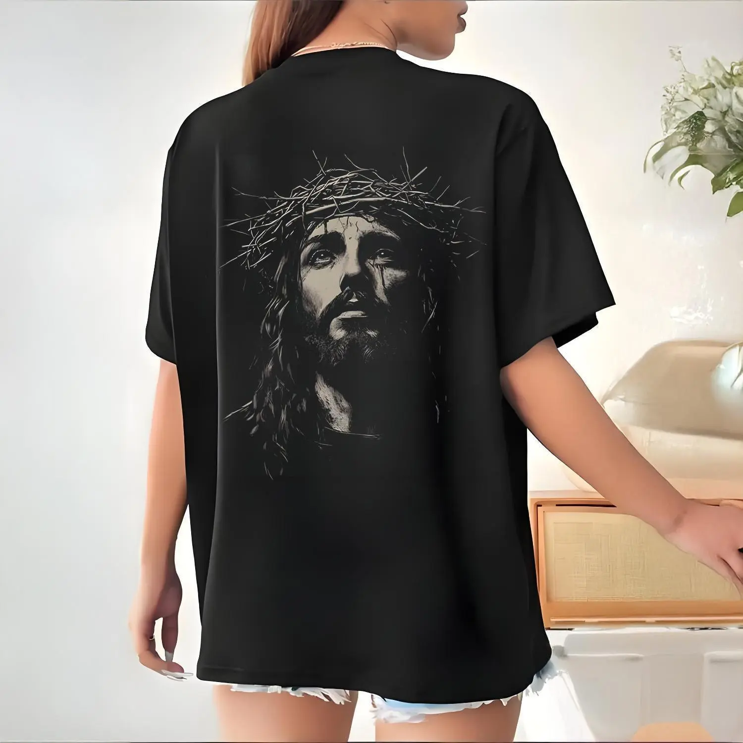 Jesus Shirt Christian Streetwear Religious Gift for Him or Her Faith Apparel Unisex Tee Jesus Christ Church Wear vintage 90s graphic tees Summer Casual