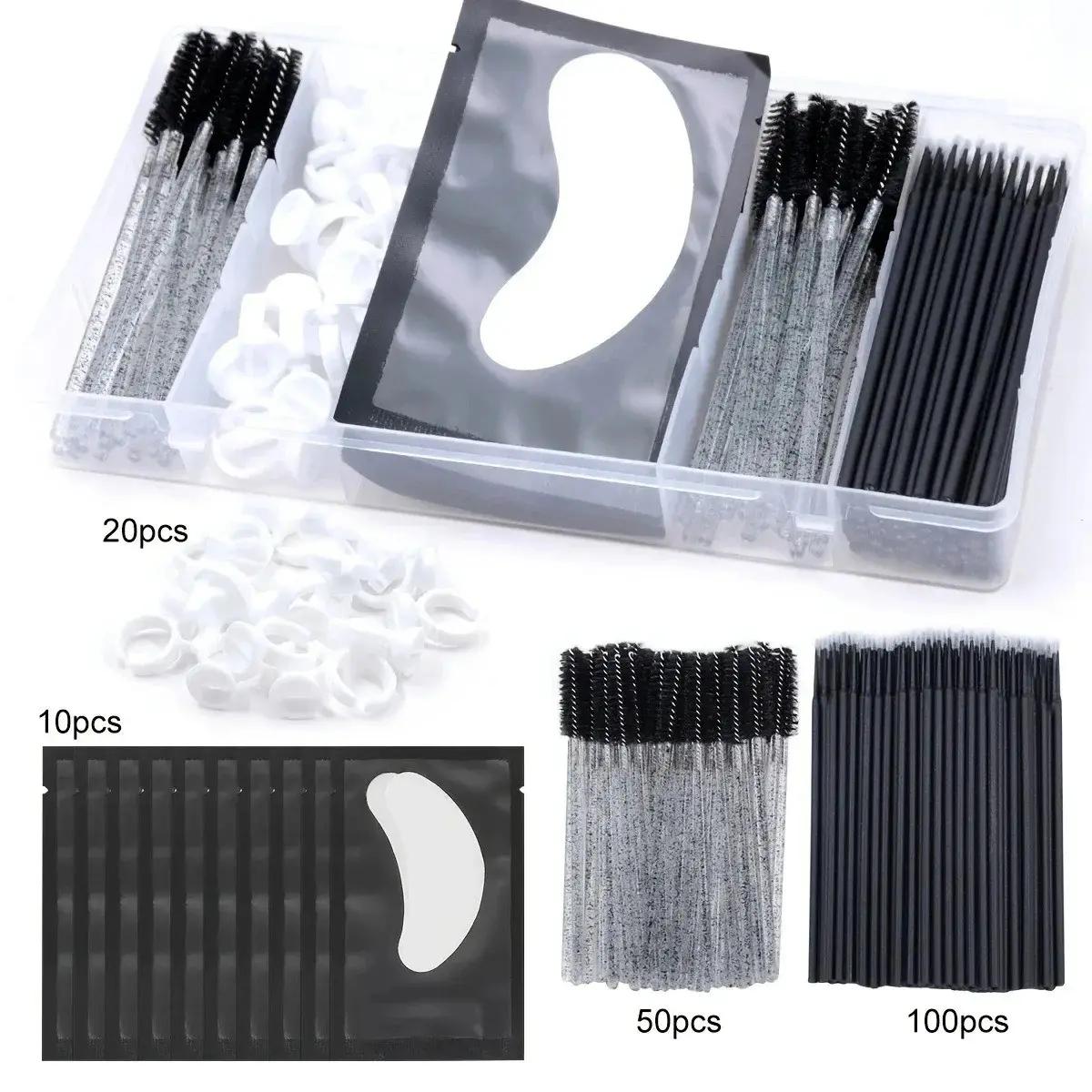180-Piece Vertical Partition Eyelash Tool Organizer Box, Portable Dust-Proof Lid, Travel Professional Makeup Case, Easy Carry Design, Dustproof Storage Box, Durable Plastic Cosmetic Organizers