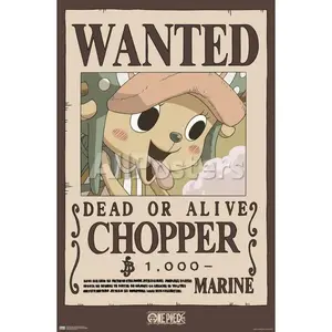 One Pice - Chopper Wanted Poster, Unframed Poster for Anime Manga Fan Wall Art, Set up home decor