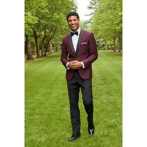 "Arlo" Burgundy Tuxedo Jacket (Separates)