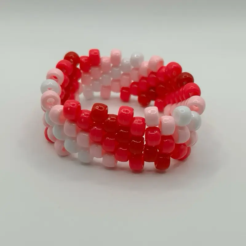 Kandi Pink and Red Ombré Swirl Cuff - Elegant Design for Versatile Styling