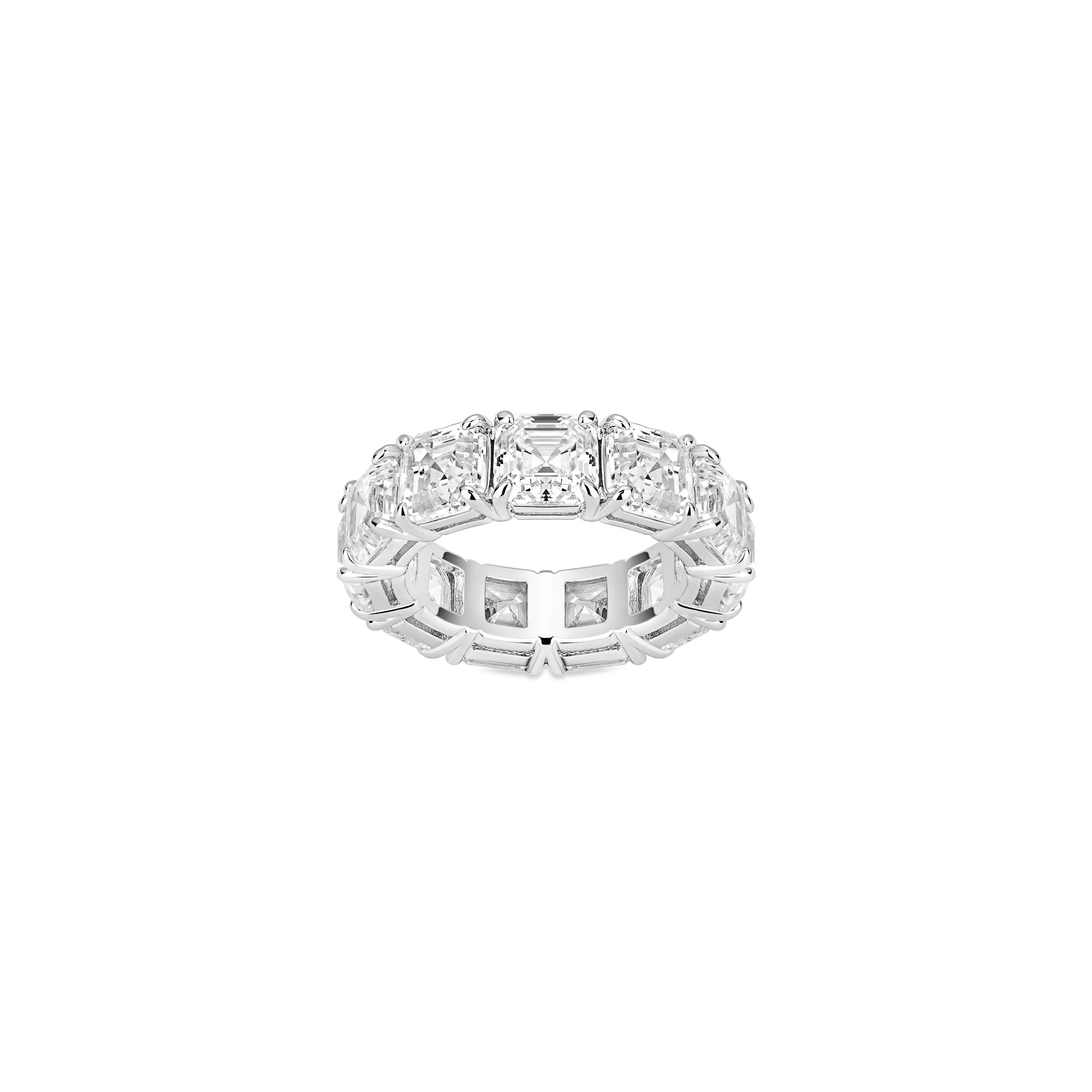 VAMERAY #6213 15 Carat Asscher Cut Eternity Prong-Set Band Ring
