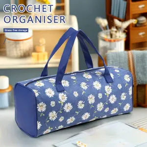 Coopay Knitting Storage Bag, Knitting Tote Bag, Knitting Bags for Wool and Needles Storage, Knitting Project Bag, Knitting Bag for Carrying Yarn and Tools, Large Size Crochet Bag Yarn Storage, Daisy