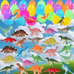 24 Pack Easter Eggs with Dinosaur Toys Inside, Easter Basket Stuffers & Party Favors for Kids, Perfect for Easter Egg Hunt, Goodie Bag Fillers & Classroom Prizes
