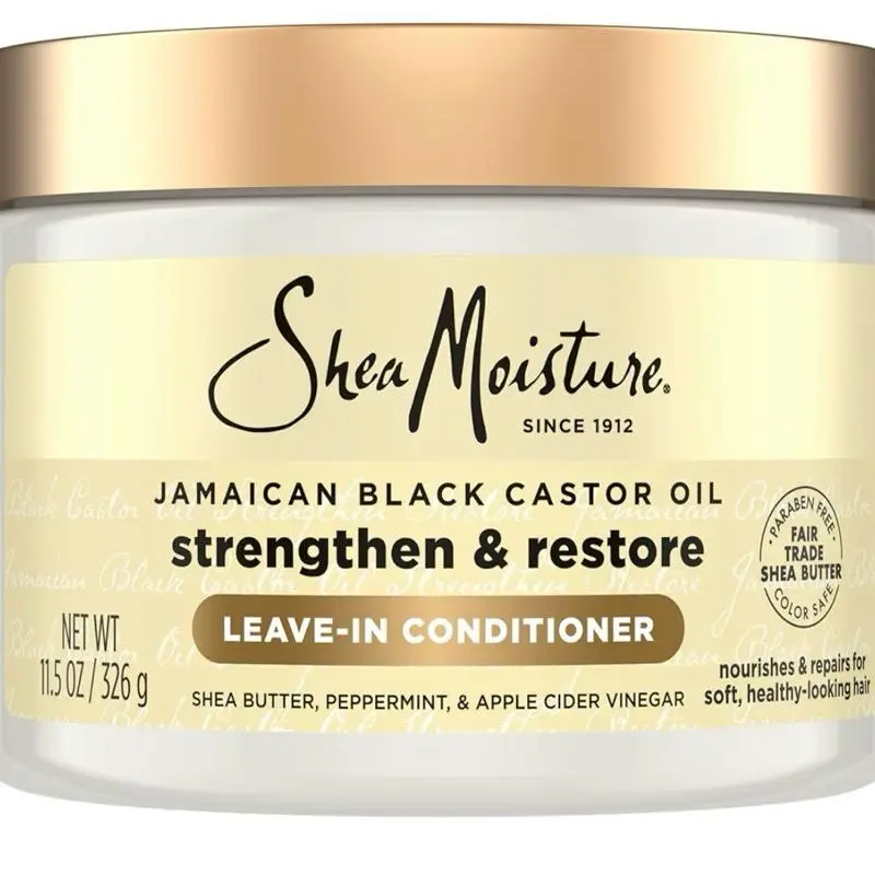 SheaMoisture Jamaican Black Castor Oil Alcohol-Free Leave-In Haircare Conditioner (11.5oz, Single Item) for Adults' 4c Natural Afro Hair - Detangling, Growth, Damage Repair, Strengthening Dry Brittle Hair, Hair Growth Conditioner