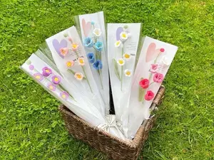Crochet Lily of The Valley Bouquet, Hand Made, Home Decoration, Knitted Flower, Crochet Lily, Birthday Gift, Mom Gift, Graduation Gift Lily of the valley comes with flower wrapping paper