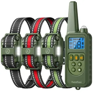Rechargeable Dog Training Collar with Beep Vibration Shock, Waterproof Anti-Bark Collar for Small Medium Large Dogs