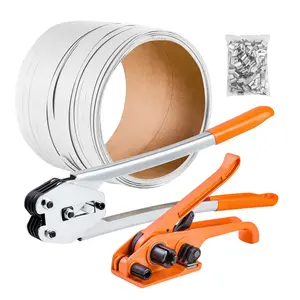 Heavy Duty Banding Strapping Kit With 330 Ft PP Band, Sealer Tool, 100 Metal Seals, Plastic Manual Pallet Strapping Kit For Warehouse, Shipping, Moving And Home Use, Versatile For Pallets, Boxes, Cartons And Secure Packaging