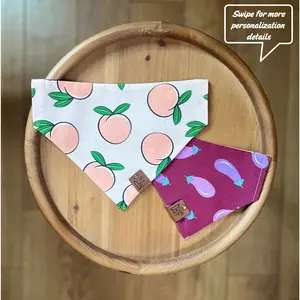 Peaches and Plants / Reversible / Over-the-Collar / Pet Bandana