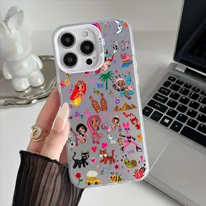 Famous Singer K-Karol G Phone Case For iPhone 17-12 Pro Max, Hollow Laser Aurora Case Iridescent Gradient, Smooth Matte Durable Scratch-Resistant, Anti-Fingerprint Protective Cover, Shimmer Effect, Gift Men Women, Accessories