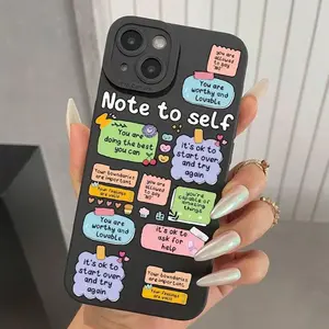 Cute Phrase Pattern Phone Case, Full Body Shockproof Phone Protective Cover, Fashion Phone Accessories Compatible with iPhone 11 12 13 14 15 Pro Max