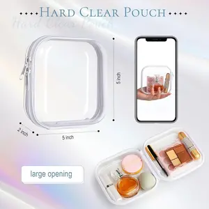 Travel Essential Hard Case Mini Transparent Storage Bag, Compact Travel Organizer, Must-Have Travel Accessories, Clear Plastic Container