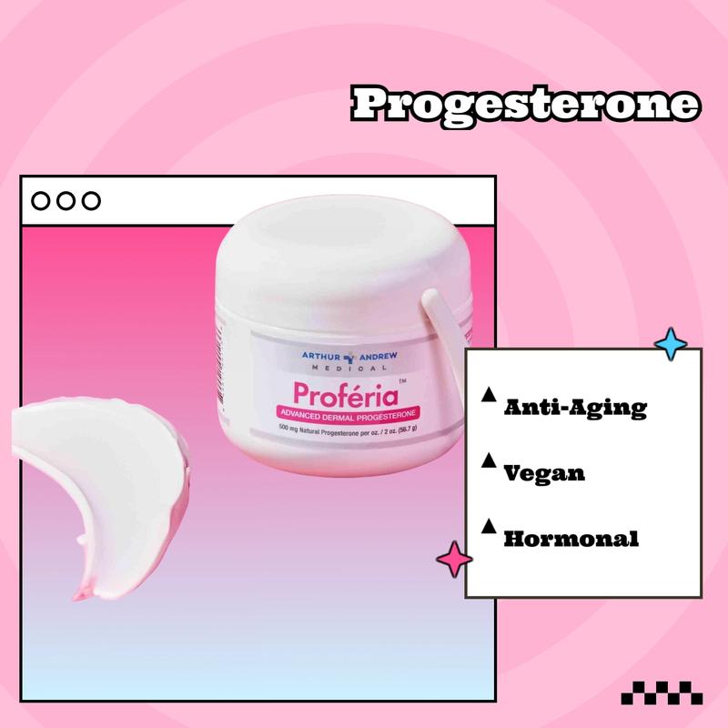 Arthur Andrew Medical Proferia Advanced Dermal Progesterone Cream 2 oz Vegan Hormone Support for Women & Men All Natural Topical Relief - MoisturizersWhitening Skin Care All Natural Topical Progesterone,ArthurAndrew Medical, Proferia, AoneCream