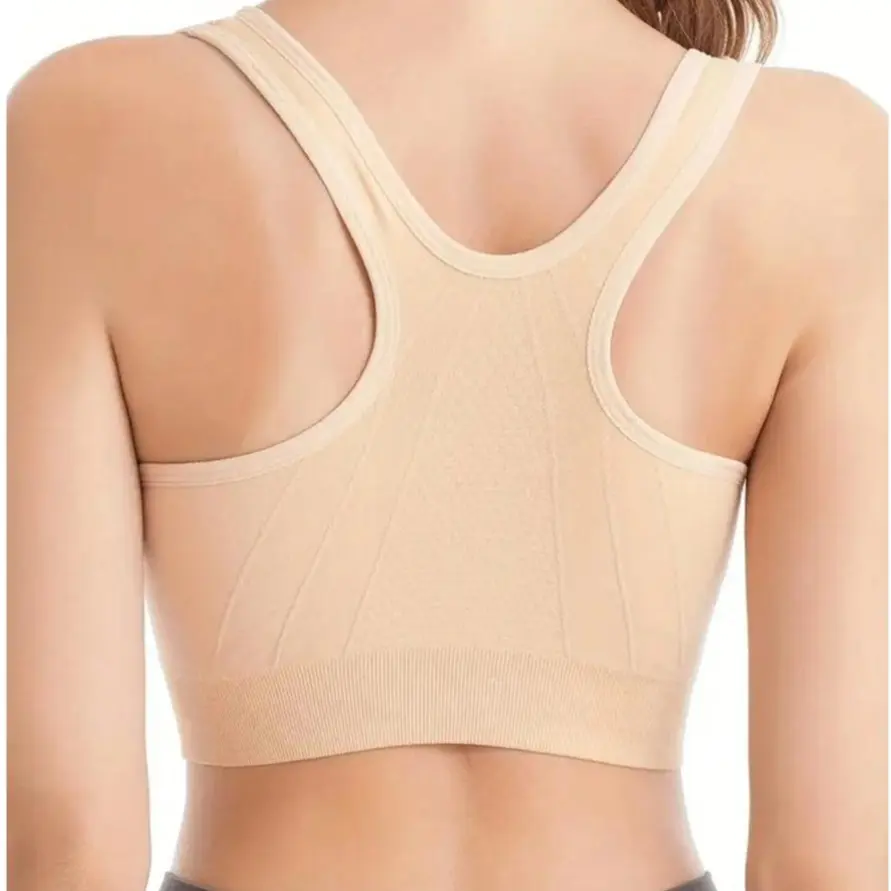 3-Pack Women's Front Zipper Racerback Sports Bra, Multi Solid Colors, Soft Comfort For Running Yoga Daily Wear,Summer Comfort Womenswear Everyday Cotton Activewear Comfortable Wireless Leopard Bras Set
