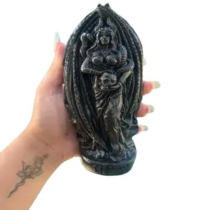 Lilith Statue - Dark Goddess Figurine 9" Handcrafted Sculpture in Black or Red for Witchcraft Occult Wicca Altar Decoration
