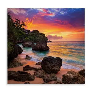 360 stand Square Tropical Tablecloth - 58x58 in, Waterproof, Machine-Washable Washable Table Cover, Indoor-Outdoor Patio Decor Furniture Accessory (Model C1TC5858YXKZ0W)