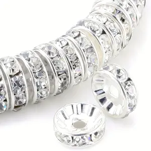 300pcs Of 8mm Silvery-plated Czech Crystal Rhinestone Jewelry Make Up The Loose Bead Bracelet