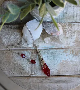 Pendulum Pretty Red Crystal and Glass Pendulum