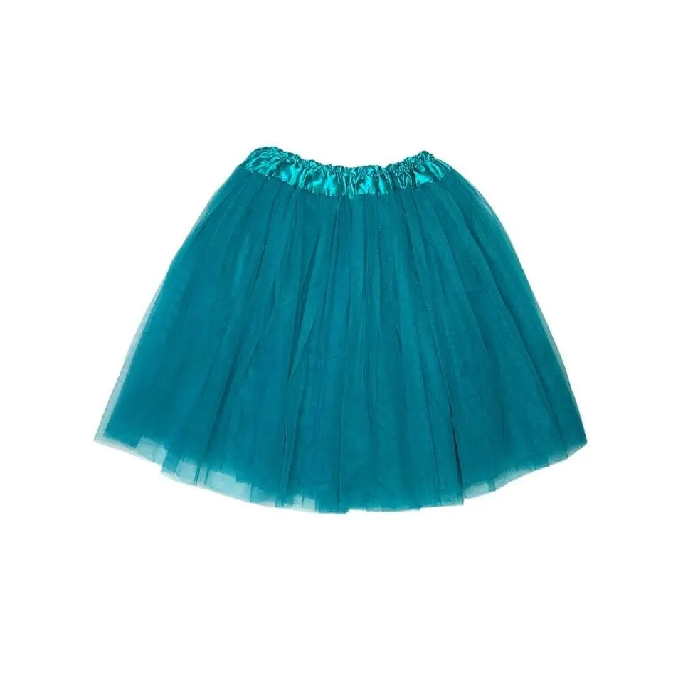 Teal Tutu Skirt for Women – 3-Layer Tulle Ballet Skirt for Costume, Dress-Up, Dance, & Cosplay