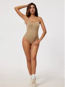 Women's Strapless Shapewear Bodysuit, Adjustable Straps, Waist Cinch, High Elasticity, 7 Colors, Daily Wear, Short Pants, Dress