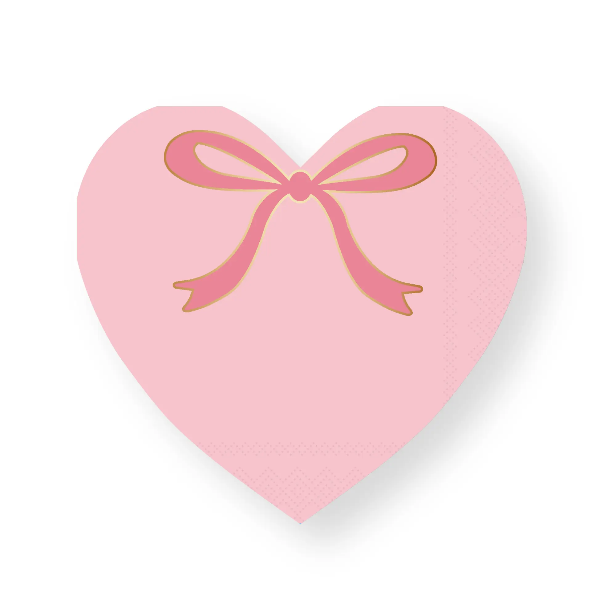 “Hugs and Kisses” 🎀 Bonjour Fete PETAL PINK BOW HEART LARGE NAPKIN