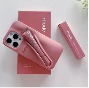 (Deal for you) Rhode Phone Case With Box and Lip Gloss Set Silicone Case for iPhone 17 16 15 14 13 12 11 Pro Max Plus Lipstick Toast Espresso Ribbon Cover