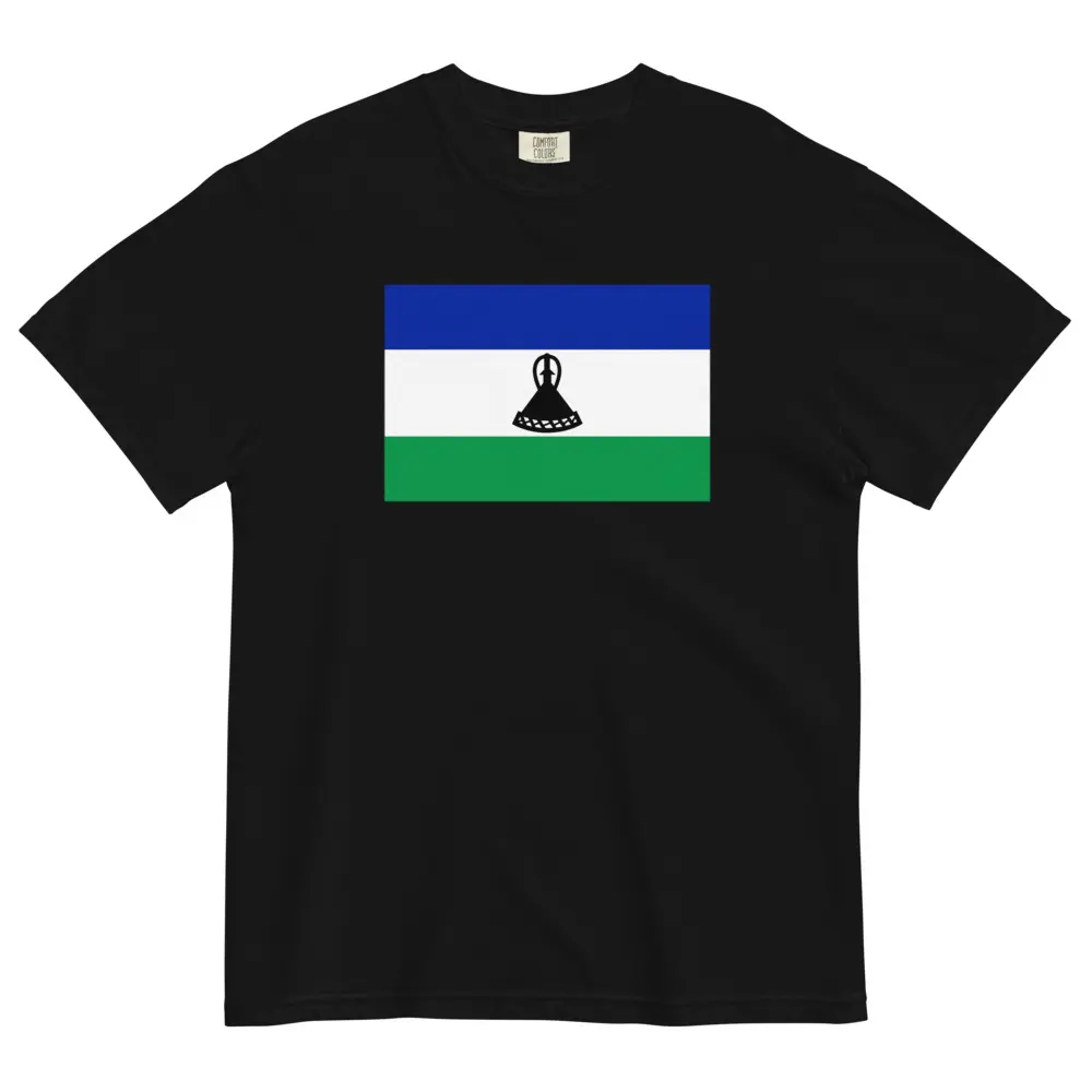 Lesotho Flag T-Shirt | Unisex Premium Heavyweight Tee | National Emblem & Patriotic Apparel