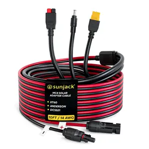 SunJack MC4 Solar Panel Adapter Cable, 14AWG / 10ft SunJack MC4 Solar Panel Adapter Cable, 14AWG / 10ft