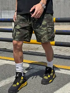 Men's Summer Camo Multi-Pocket cargo shorts, American Street Style Casual Pants, Loose-Fitting Cargo Shorts, Fashionable and Comfortable, Camouflage, Casual Athleisure Shorts