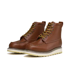 HANDPOINT 84994 Men’s 6" SureTrack Soft Toe Work Boots – Full-Grain Leather, Slip Resistant, Durable & Breathable for All-Day Work