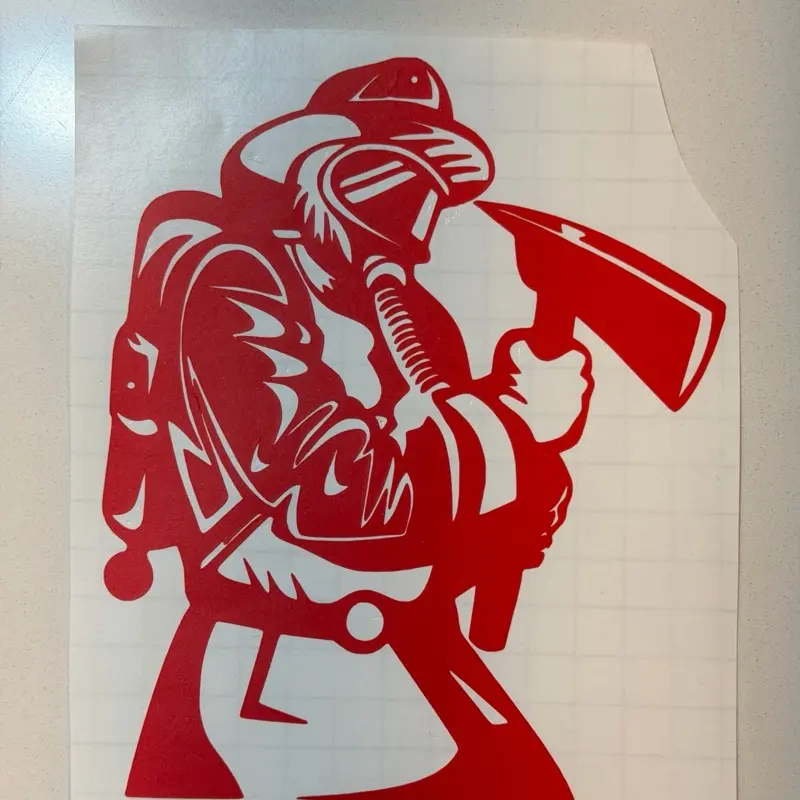 Discipline Decals Fireman Vinyl Decal - Waterproof & Fade Resistant