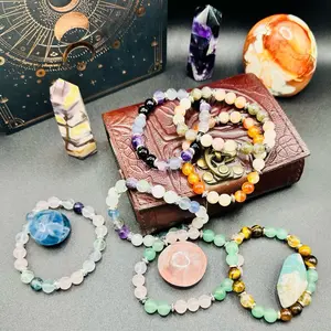 Gemstone Beaded Bracelet | Variety Gemstones for Daily Life | Elastic Stone Bracelet | Crystal Accessory | 8 mm Beads